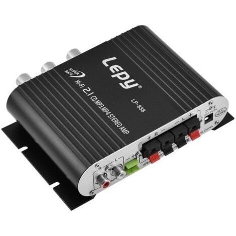 (Noir)Mini amplificateur numérique LP-838 stéréo pour auto, basse 2.1 - Noir (1/4)