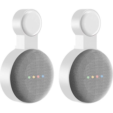 2 supports muraux compatibles avec Nest Mini Gen 2, support à crochet, blanc (1/5)