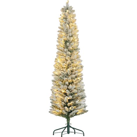 Sapin de Noël 180 cm, guirlande lumineuse LED, éclairage artificiel, ignifugé, base en métal, vert (1/5)