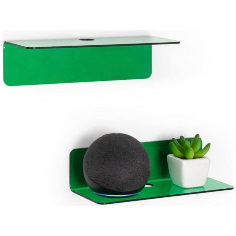 Lot de 2 Étagère, Acrylique transparent, Design flottant, Fixation adhésive, Salle de bain Cuisine Chambre (1/5)