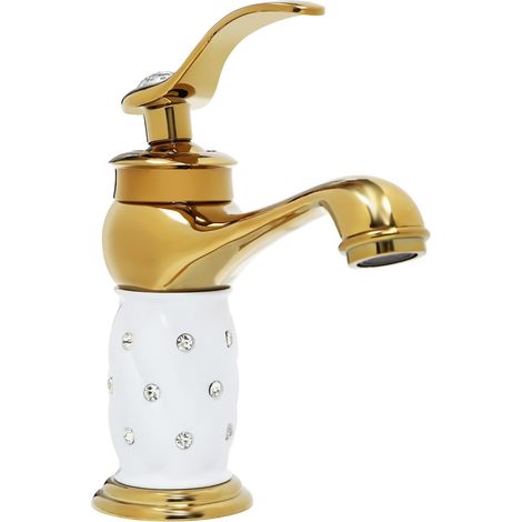 Robinet pour vasque - laiton - doré - cartouche céramique (1/5)