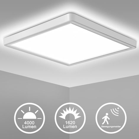 LED Deckenleuchte mit Bewegungsmelder 18W flach eckig 4000K (1/5)