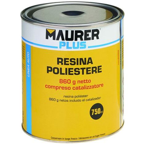 RESINA POLIESTERE MAURER CON CATALIZZATORE PER VETRORESINA 750 ML (36658)