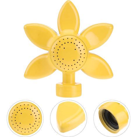 Arroseur de pelouse - 10-8 cm, motif floral jaune - Lot de 2 - Arroseurs à embout métallique pour petites pelouses - Aire de jeux pour enfants (1/5)