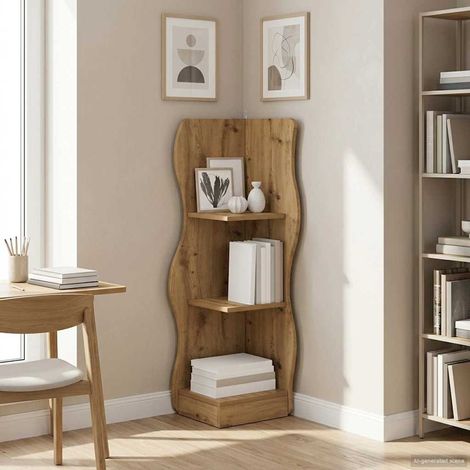 vidaXL Corner Shelf Artisan Oak 34 x 33 x 102 cm Engineered Wood