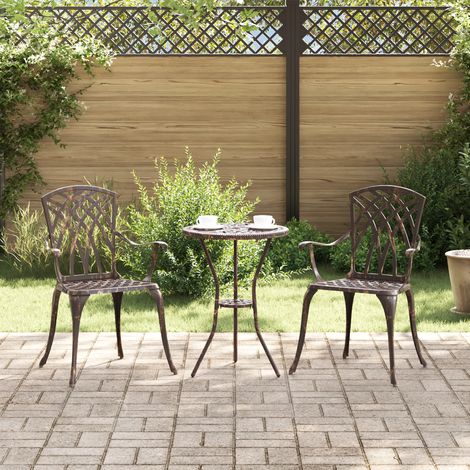 Gartenstuhl 2 Stk. Bronze Aluminium vidaXL (1/5)