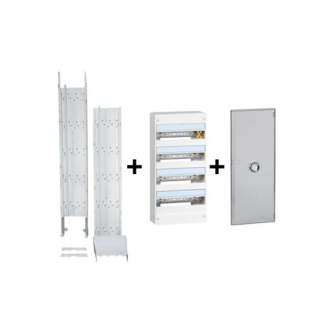 Legrand - Drivia - Kit GTL 13M Complet + Tableau 4 Rangu00e9es de 13 modules + Porte Transparente - Ru00e9f. : 030037+401214+401344