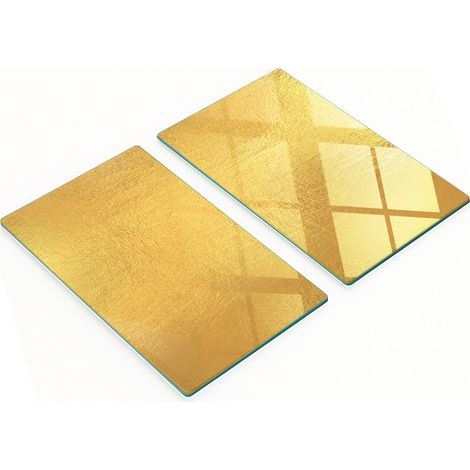 Tablas de cortar y servir de vidrio decorativas con l谩mina de oro, 2 x 30 x 52 cm