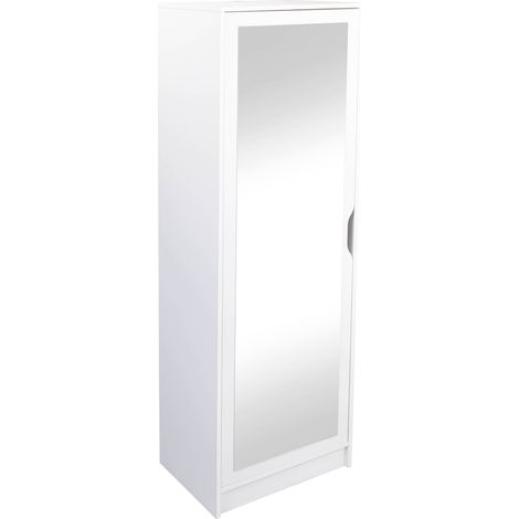 Meuble à chaussures en bois MDF coloris blanc - longueur 58 x profondeur 40 x hauteur 189,5 cm -PEGANE- (1/2)