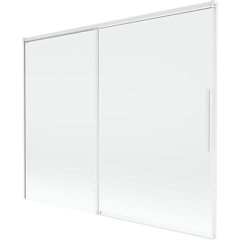 Mexen Rox paravent de baignoire coulissant à 2 battants 190 x 150 cm, transparent, blanc - 8C9-190-001-20-00