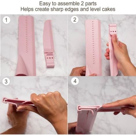 Grattoir à Gâteau,Spatules à Gâteau Réglable en Hauteur,Lisseur à Gâteau au Beurre,Racloir à Gateau Amovible,pour Fondant,Glaçage (1/4)