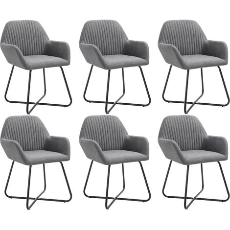 Juego de 6 sillas de cocina comedor de diseño moderno en tela gris oscuro CDS022448