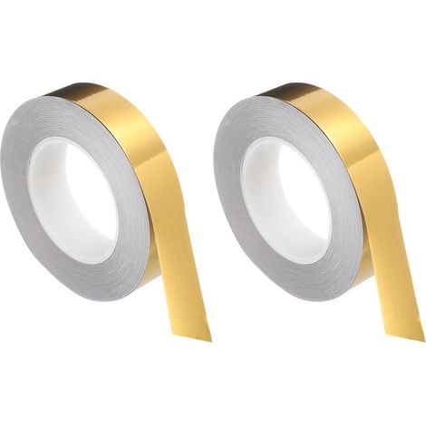 Lot de 2 rouleaux de film autocollant pour carrelage de cuisine Doré, 1,5 cm x 50 m, bande d'étanchéité imperméable pour mur de cuisine (1/5)