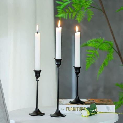 3 pièces Porte-bougies, métal, design vintage et moderne, pour mariage, décoration de table (1/4)
