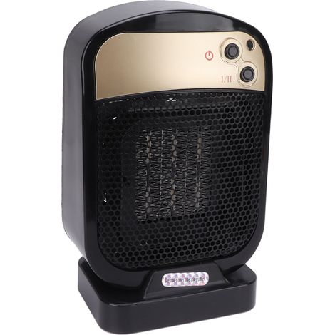 Radiateur Céramique Noir PTC Anti-Brûlure Grille Réglable Vitesse Chauffe Rapide Portable pour Maison Chambre Bureau 220V Prise UE (1/5)