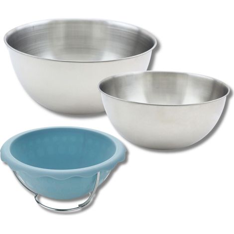 Set comprenant 1 Moule demi sphère, 1 spatule Zenker et 2 Bols à mixer Inox Fackelmann (1/5)