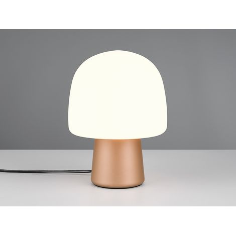 LED Tischleuchte mit Glasschirm & Metallfuß Coffee, Höhe 27cm (1/4)
