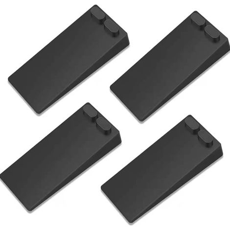 Butées de porte, [Lot de 4] Butées de porte en silicone, butées de porte au sol, butées de porte murales et hauteur réglable, noires