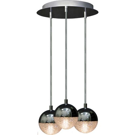Suspension Polux Amarillo Ø30 chromée noir moderne 3xG9 (1/5)