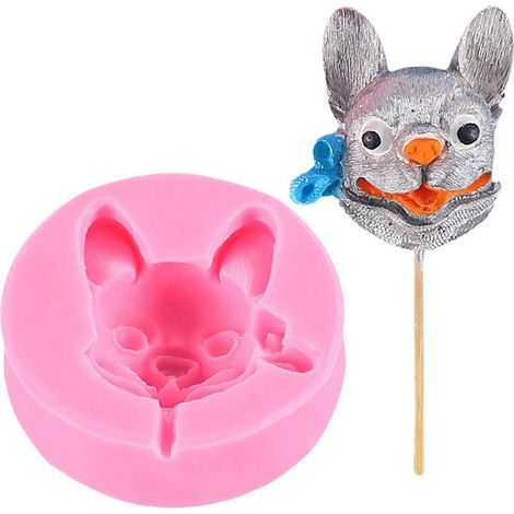 Moule à savon silicone 3D pour chien, moule à chocolat antiadhésif et réutilisable (1/4)