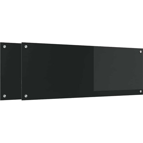 Protection de cuisine 2 pcs Noir 110 x 40 cm verre trempé CFW82551 (1/5)