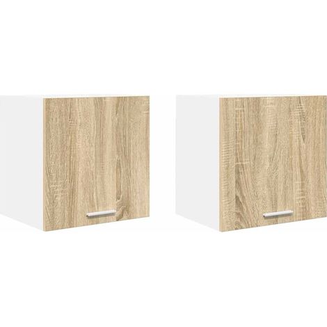 Maison Exclusive - Armadio pensile con porta Riga 2 pcs Quercia Sonoma e Bianca