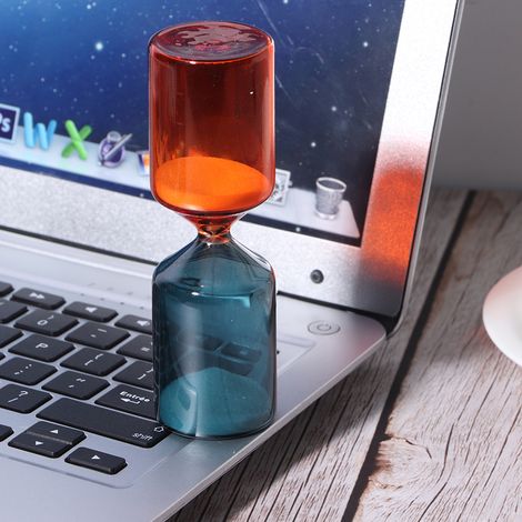 Sablier de table en verre, forme unique et innovante, décoration de table, cadeau d'anniversaire (1/5)