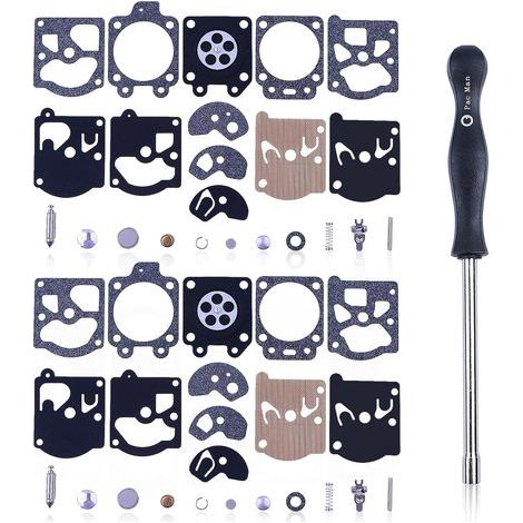 2er-Set Vergaser-Reparaturkit für Walbro K10-WAT für Stihl FS86 FS88 FS80 FS90 mit Schraubendreher, ersetzt 42030071061 für Rasentrimmer, Mäher und Kettensäge (1/5)