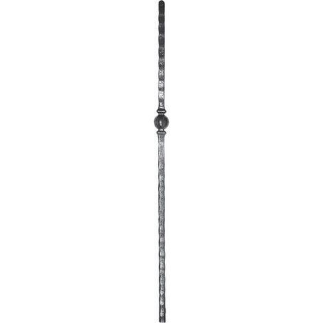 Poteau avec motif boule, forgé - Hauteur 1200mm Base carré de 25mm - Fer forgé - À souder - DECO FER FORGE
