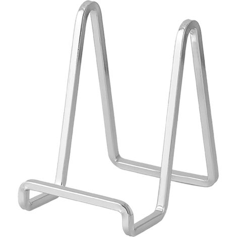 1 Chevalet Support Assiette 4,5 Pouces Metal Argenté Pour Cadre Photo Livre Cuisine Carte Postale