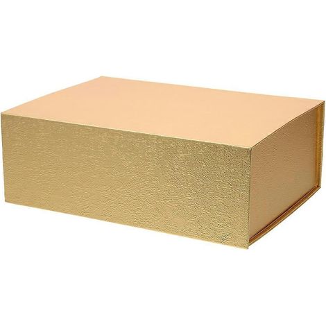 Boîte cadeau rectangulaire pliable en carton, boîte cadeau magnétique pour emballage cadeau-32X24X9CM-Golden (1/4)