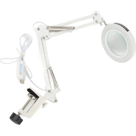 Lampe loupe de bureau, grossissement x5, 72 LED, 3 modes d'éclairage, réglable, loupe lumineuse pour bureau familial (1/5)