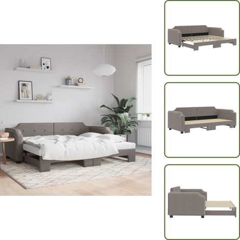 Sofá cama gris - vidaXL Sofá cama nido tela gris taupe 90x200 cm - Sofá cama con cama nido
