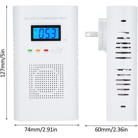 Détecteur combiné de monoxyde de carbone et de gaz naturel, prise Type 2 1 Co Propane gpl pour cuisine, maison, hôtels (1/5)