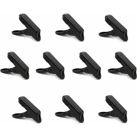Clip de bâche Clip de bâche Auvent Accessoires de tente Clip de bâche en plastique (20 pièces, Noir) (1/4)