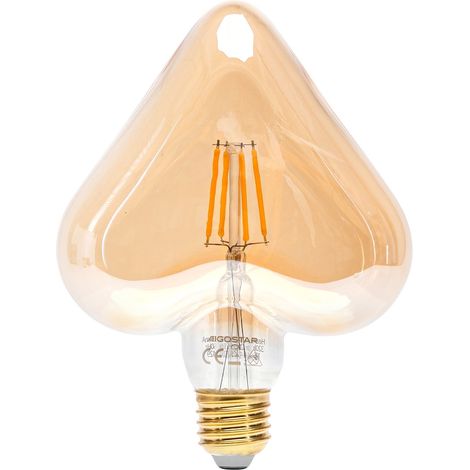 Lampadina Led Cuore Vintage a Filamento E27 a 4W decorativa Bianco caldo 1800K Aigostar