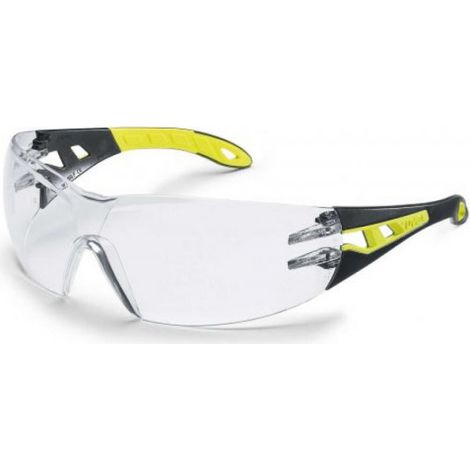 Uvex Bügelbrille pheos s, farblos, schwarz/lime (9192710) (1/2)