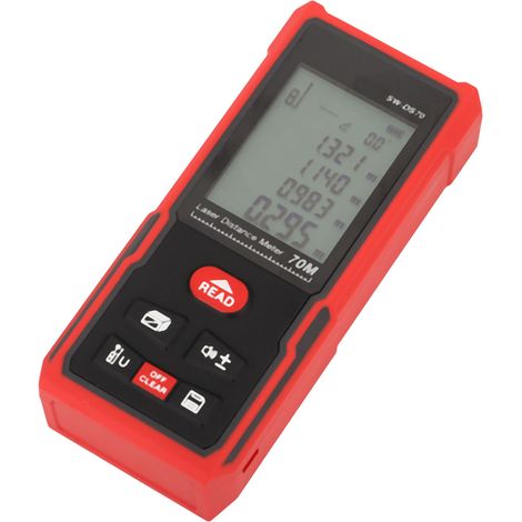 Laser-Entfernungsmesser – Schnelle und präzise Messung – Handliches Infrarot-Lasermessgerät – 630 bis 670 nm – 70 m / 229,7 ft (1/5)