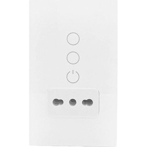 Disponible en une seule couleur : blanc. Matériau : plastique. Prise murale connectée Tuya Wifi, style italien.