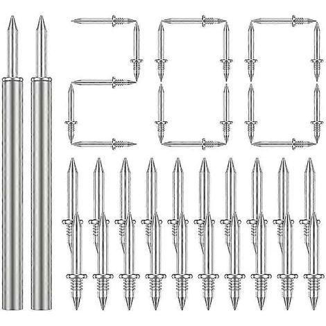 200 clous sans soudure à double tête pour plinthes, jeu de vis à filetage pour plinthes antirouille et sans trace. (1/5)