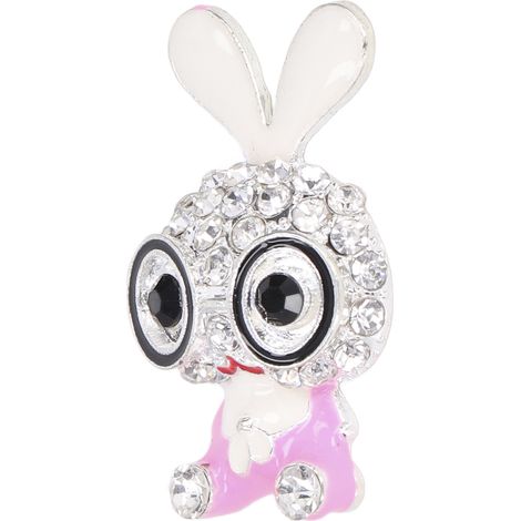 Lot de 5 autocollants lapin à faire soi-même, confectionnés à la main avec soin, pour décorer vos barrettes à cheveux (rose). (1/5)