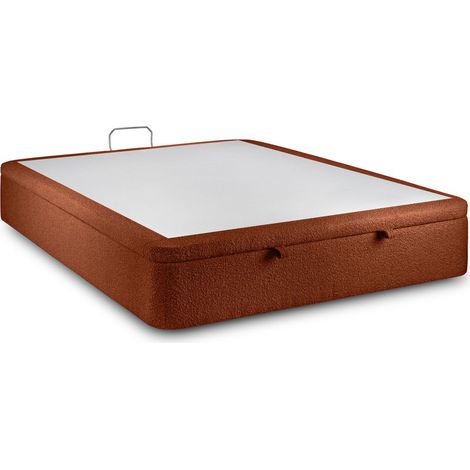 Sommier Coffre Bouclette Terracotta 200x200 H39cm