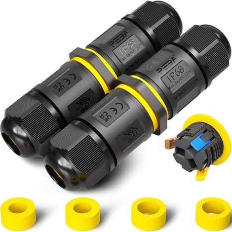 Connecteurs de Câbles Étanches IP68 - Boîte de jonction 3 Fils - Raccord extérieur étanche pour jardin - Dérivation de câble Ø4-12mm - Boîtier électrique extérieur étanche et sécurisé,2 pièce (1/5)