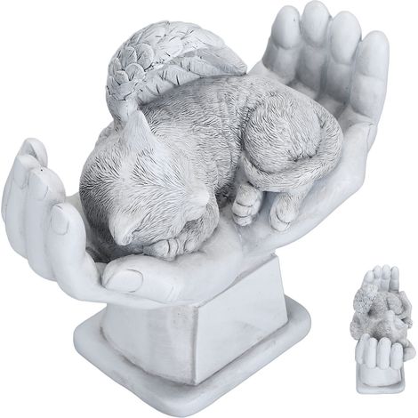 Gedenkstatue für Haustiere, Gartendekoration, Engel mit Gottes Händen, Katze (1/5)