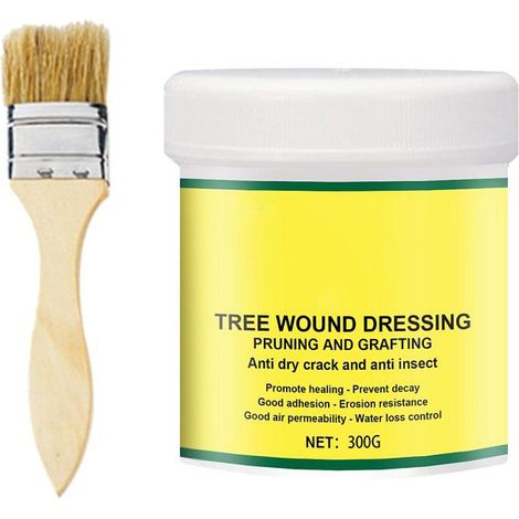 Mastic cicatrisant pour arbres avec pinceau, produit de protection des plaies pour greffe et taille, soin du jardin (1/3)