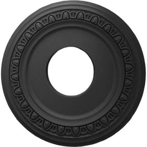 Médaillon de plafond en polyuréthane pour ventilateur de plafond, style de couverture, rond, 30 cm, facile à installer pour la maison, noir (1/5)