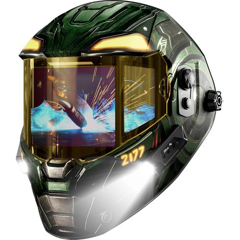 Casque soudage 2 LED - Triple-View 3 Verres Auto-assombrissants, LCD (1/5)