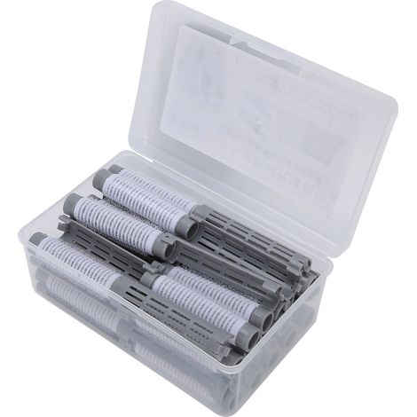 Kit de coiffure comprenant 20 bigoudis à permanente, rouleaux et fers à friser (gris) (1/5)