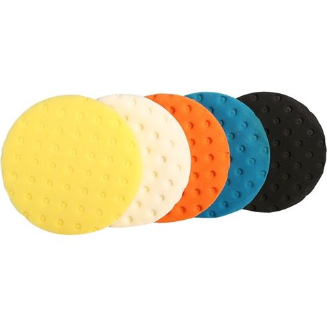 Ensemble de tampons éponge de polissage et de lavage intelligent, 5 pièces, pour polisseuse de voiture, 6 pouces (1/4)