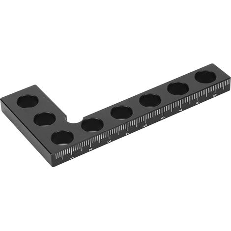 Équerre de charpentier 90° 0-100mm, outil de mesure d'angle droit pour bois, règle métrique noire pour menuiserie (1/5)